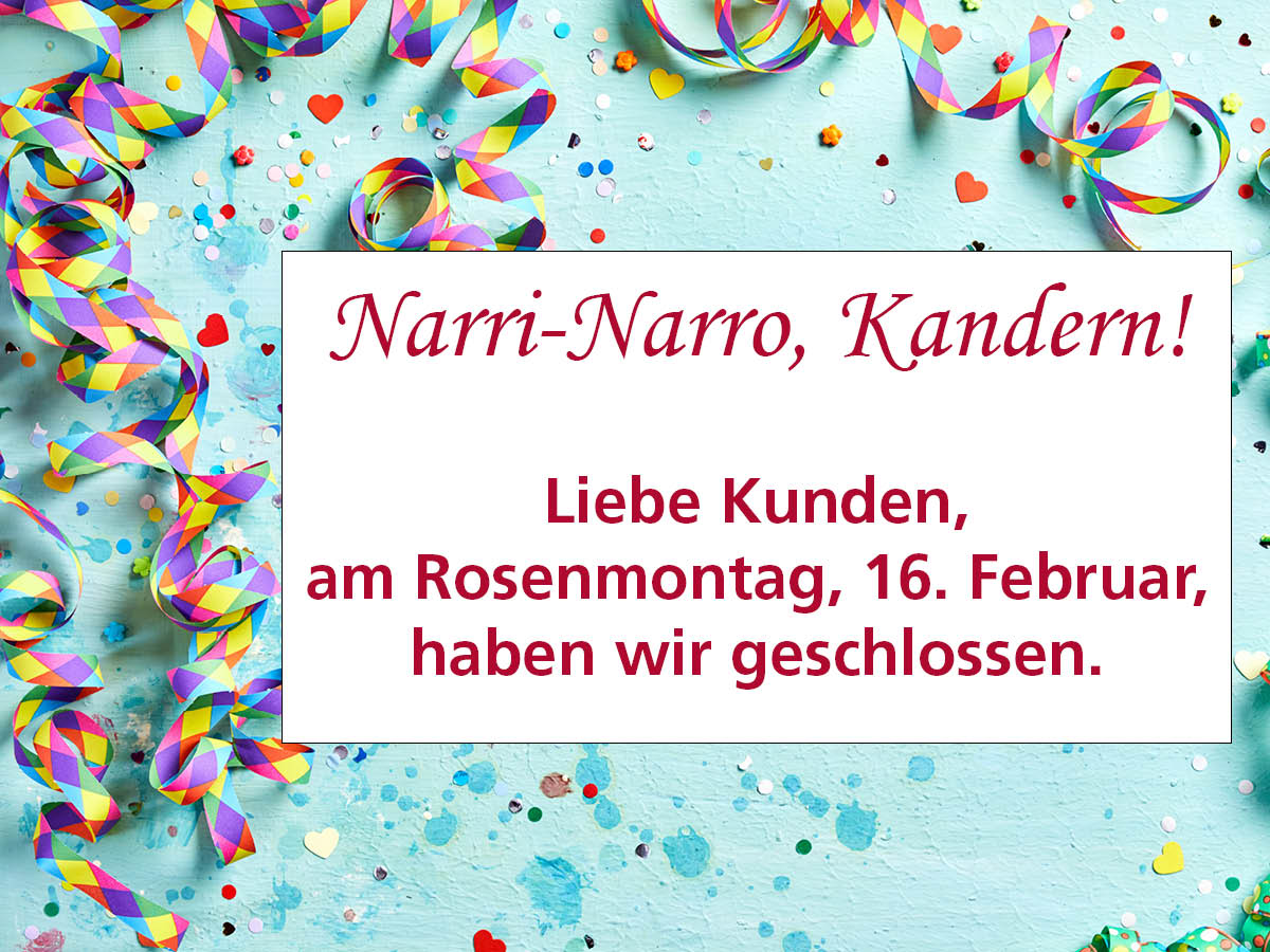 Faschingsöffnungszeiten